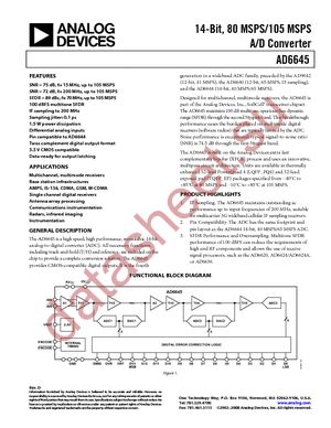 AD6645ASVZ-80 datasheet  